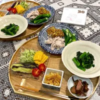 冷しゃぶ納得タレ、ツルムラサキニンニク炒め|papinさん