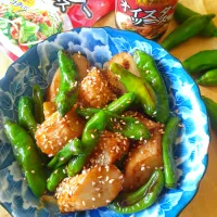 獅子唐とゴボ天の炒め煮