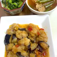鶏肉とナスの油淋鶏ソース炒め献立| besさん