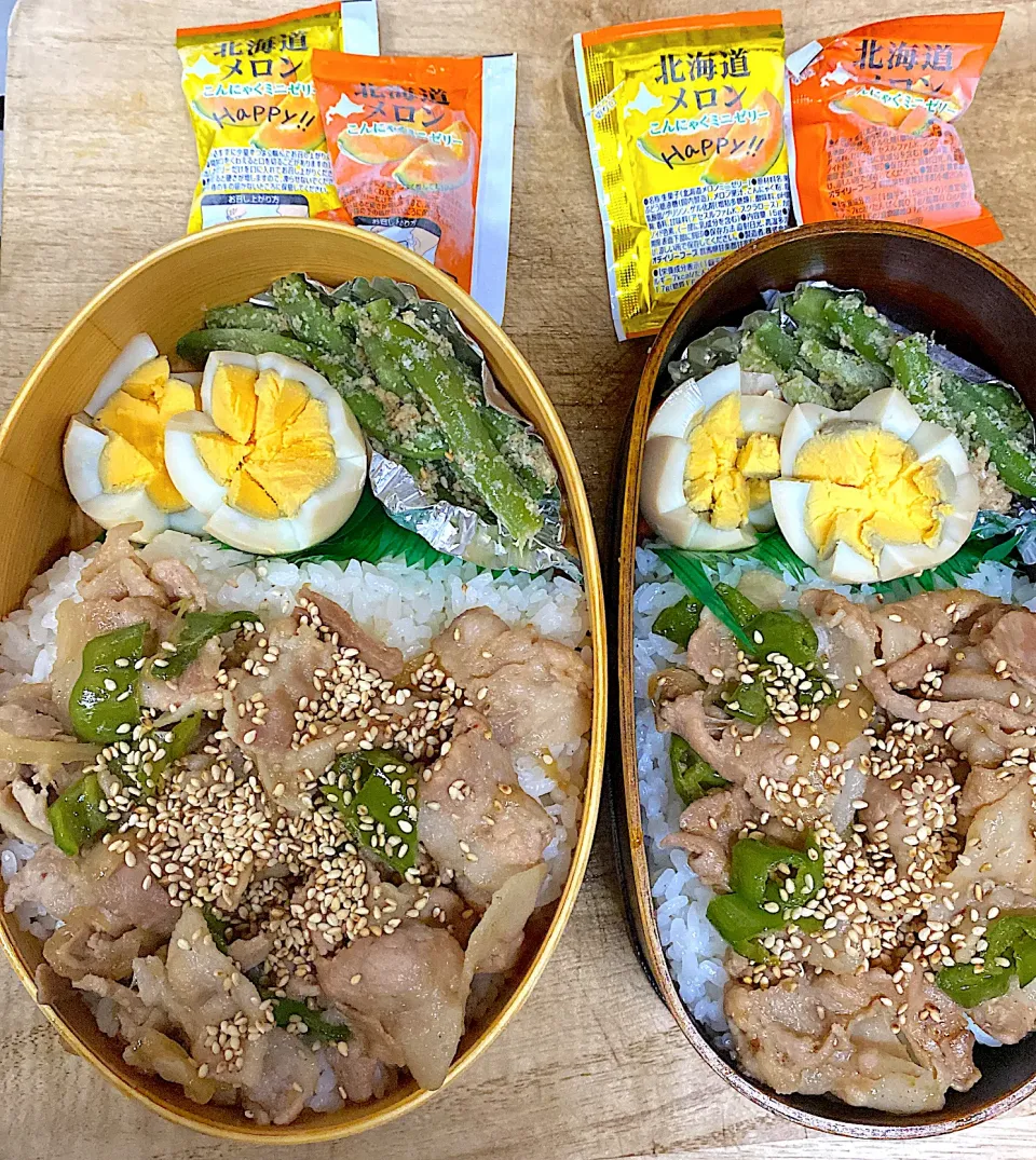 中学生とパパの弁当。プチトマト買いに行かなきゃ！|りえはるさん