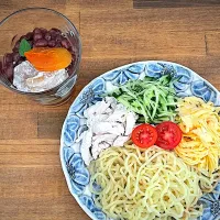 自家焙煎珈琲かのんさんの冷やし中華＆あんみつ|maSami＊さん
