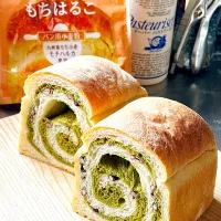 2025/08/21もちはるこで抹茶小豆パン