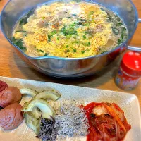 ランチは昨夜の鍋で雑炊|じゅんさんさん