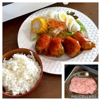 冷食シェフレンジでひき肉解凍〜ピーマンの肉詰め🫑✨