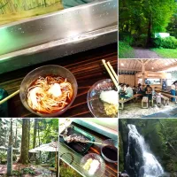 渓谷で流しそうめん|うたかた。さん