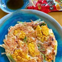 お野菜たっぷり✨焼きもろこしチヂミ🌽