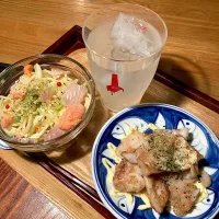 海鮮サラダスパゲッティと鱈のムニエル|Kさん