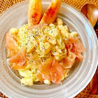 🙂桃と生ハムの冷製パスタ🙂