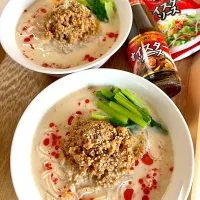 パンダブランドオイスターソースでしらたき豆乳担々麺🐼| ＊みお＊さん