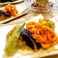 地物の小エビや鱧と野菜の天ぷら|サミカさん