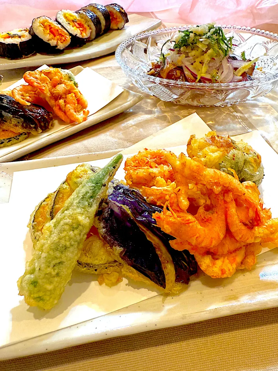 地物の小エビや鱧と野菜の天ぷら|サミカさん