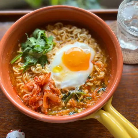 「Wできたてシェフレンジ」を使ってみたSnapdishの料理・レシピ写真:レンジだけで辛ラーメン🍜🔥