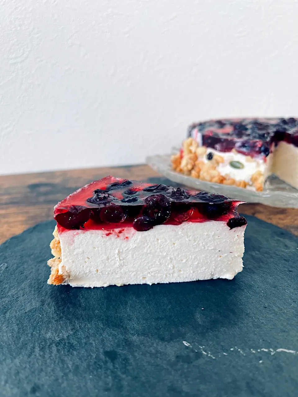 レモンレアチーズケーキとブルーベリーゼリー|ayagohanさん