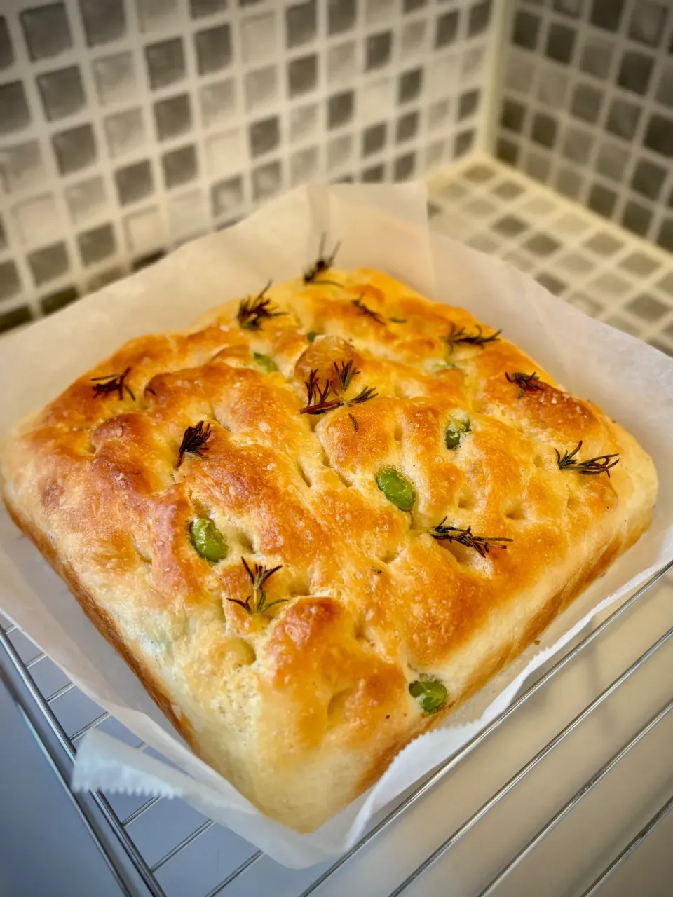 枝豆のフォカッチャ|白のパンダさん