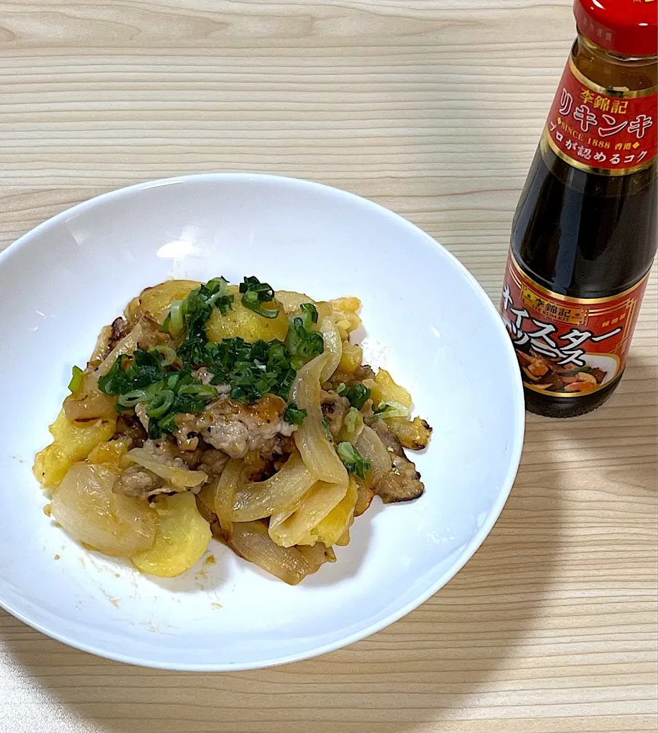 新じゃがと豚こまのオイマヨ炒め|マシュマロールさん