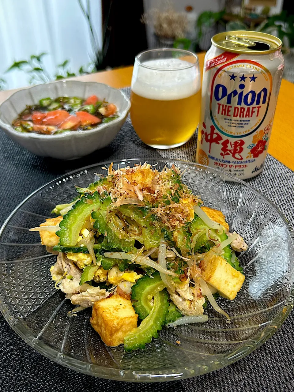 ゴーヤチャンプルとトマトオクラもずく酢|みっきーさん