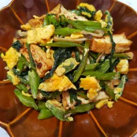 つるむらさきと厚揚げのオイスターソース炒め(2025.8.23)|eriviviさん