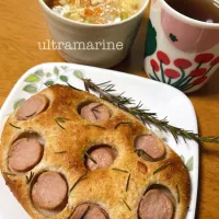＊我が家の朝ごはん定番。ギョニソのフォカッチャ♬＊|ultramarineさん