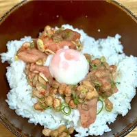 ☆温玉明太納豆丼|まぁたんさん