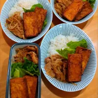 豚肉の野菜炒め&厚揚げステーキ弁当|NOZUさん