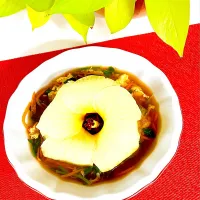 オイスターソーススープ、花オクラトッピング🌼|HAMI69さん