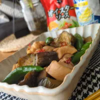鶏と茄子のｵｲｽﾀｰｿｰｽ煮