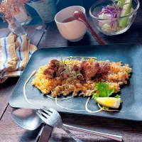 冷食シェフレンジ で ステーキチャーハン