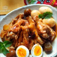 鶏手羽元の梅酒の梅煮オイスター味🤗