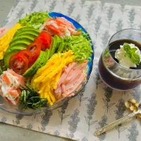 「冷やし中華＆コーヒーゼリー」|バシュランさん