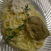 茄子と自家製リコッタの冷製パスタ|お家でbar!さん