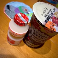ドラマ バンカケ を観ながら #夜おやつ　コーヒーゼリー、ヤクルト(ヤクルトもどき)|ms903さん