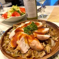 鶏むね肉のロースト茸添え🔥➰🥂😋