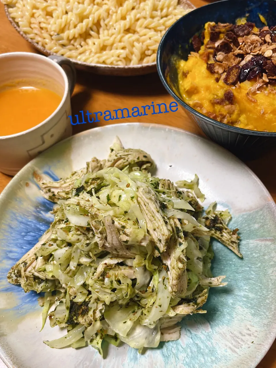 ＊キャベツとささみのバジル、かぼちゃグラノーラ♬＊|ultramarineさん