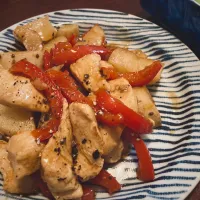 長芋と鶏胸肉のオイスター炒め|こじまるさん