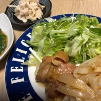 鶏ももの照り焼きとヤゲンの炒め物|mikanさん