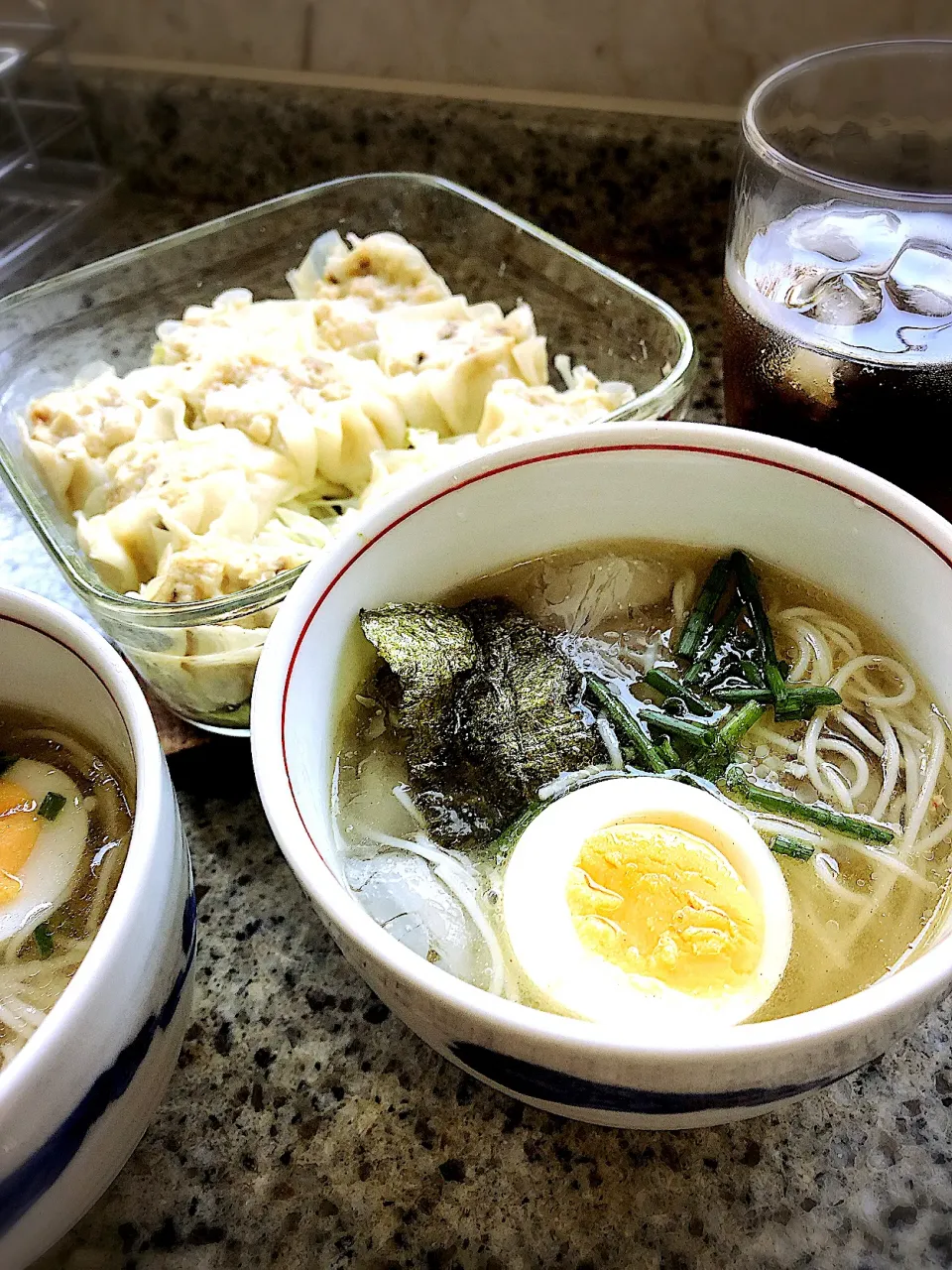 冷やしそうめん＋レンチン焼売　🍽️|ヨウコさん
