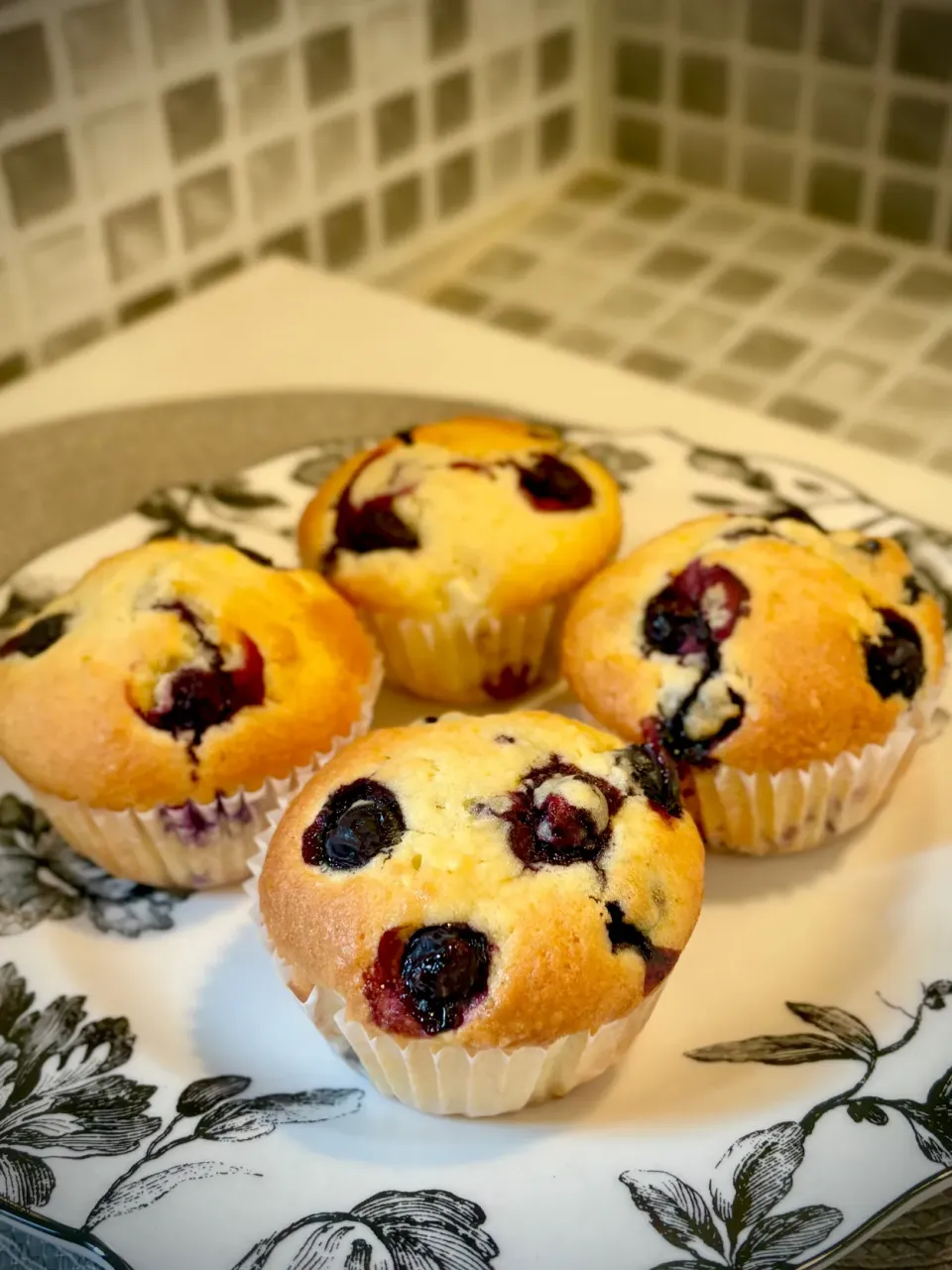 ブルーベリーとクリームチーズのマフィン|白のパンダさん