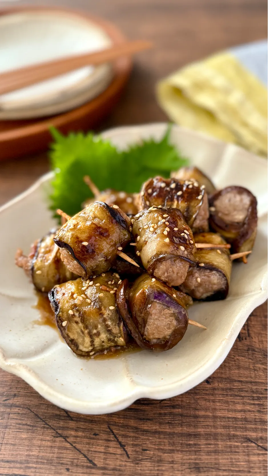 なすのくるくる照り焼き🍆|ちぐあささん