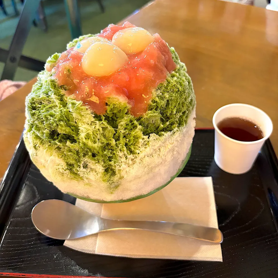 もも抹茶大福・かき氷|あゆみさん