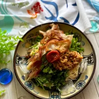 豚バラ大葉納豆梅そうめん|マーブルさん