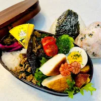 茄子とミンチの甘辛炒め弁当|nnnnn’koさん