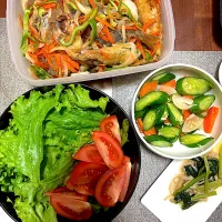 鯵の南蛮　糠漬け　切っただけのサラダ|るりさん