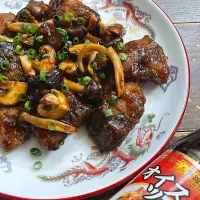 鰤ときのこの黒酢オイスター炒め|七海さん