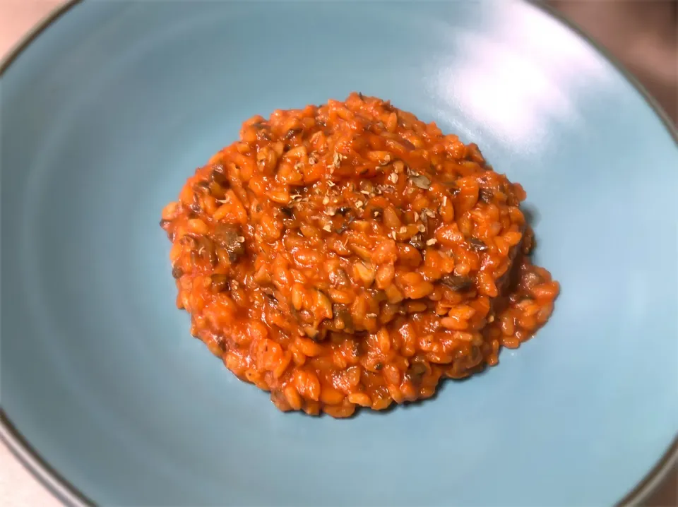 キノコとトマトのリゾット|ゆめみどりさん