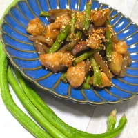 ぼんじり蒟蒻ささげの甘辛煮|ひとみんΨ(*´∀｀)Ψさん