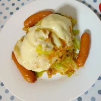 焼きキャベツのピザ(*｀艸´)