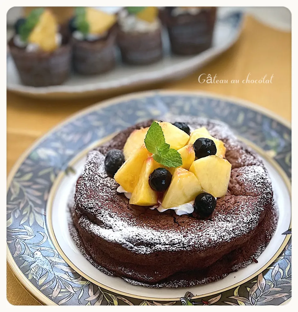 sakurakoさんの料理 蒸焼きガトーショコラ de Happy birthday🎂|yucca@さん