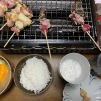 夕食　焼きとり　ビール🍻|ATさん