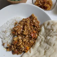 ☆夕飯☆キーマカレー(在庫野菜)、オクラスープ、福神漬け|ｼｮｺﾗさん
