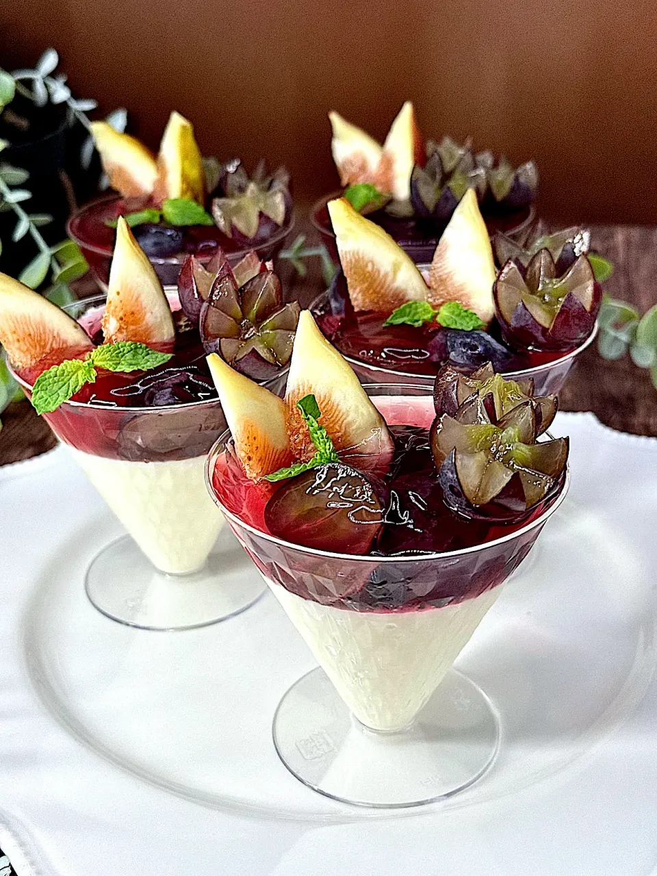 いちじく&ぶどうゼリー.⋆﻿𝜗𝜚パンナコッタ|鬼百合さん